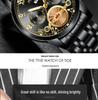 Orologio da uomo FenZun con Tourbillon Volante Nero e Cinturino in Acciaio con Diamanti Neri