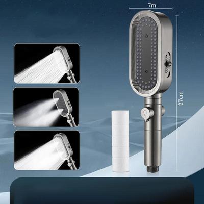 3 In 1 High Pressure Shower Head With Filter Water Saving Shower Head Adjustable One-key Stop Water Eco Shower Bathroom Shower Spray
