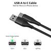 Lot-3 Câble USB-C 1M Charge Rapide 3A pour Samsung Galaxy A16 A15 A05s A25 A35 A55 A56 - Nylon Tressé Noir