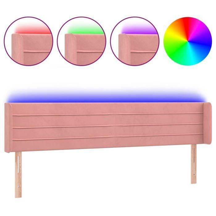 VidaXL LED Headboard Bedroom Furniture Double Bed Accessory Head of Bed Frame Interior Pink 3123435