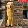 RUMORS Golden Retriever Memorial Gift, 8x12 Inch Retro Dog Metal Tin Sign, Rustic Wall Art Decor for Pet Lover, 2D Flat Vintage