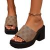 Grenzüberschreitende Übergröße Sommer neue Sandalen Damen Keilabsatz Dicksohlige Coole Hausschuhe Wasserdicht Ultrahoher Absatz Plateau Dickabsatz Damen Schuhe