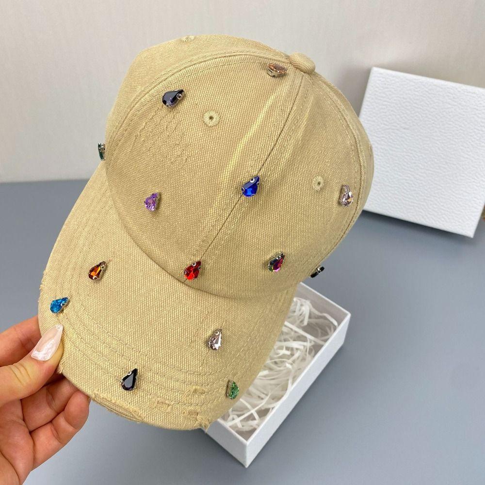 Cotton Full Rhinestone Baseball Hat Creative Sunshade Hat Colorful Rhinestones Baseball Cap Street