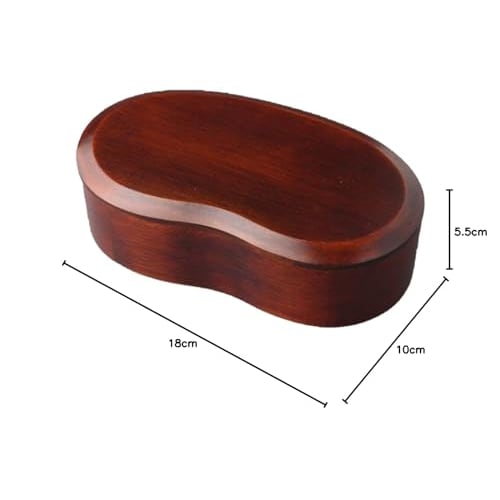 J-Kitchens Wooden Bento Box, Hollowed Out, Bean-Shaped, Single Tier, Lacquer Finish, 18cm x 10cm x 5.5cm, 450ml
