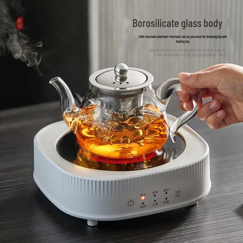 YIHUTEA Heat-Resistant Filter Glass Teapot