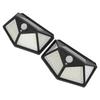 2 Pcs Solar Motion Sensor Light 4 Sided 100 LEDs High Brightness Waterproof Outdoor Solar Wall Lamp