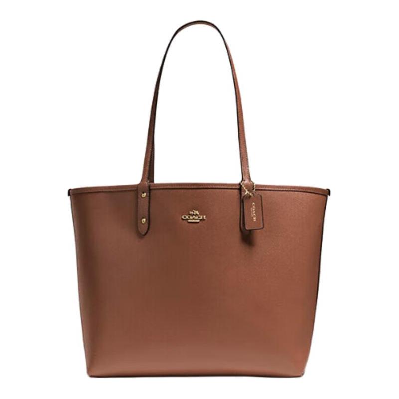 Coach City 33 Reversible Presbyopia Printed PVC Tote Bag Tote Bag Shopping Bag Mother Bag Handbag Shoulder Bag Large Women's Brown
