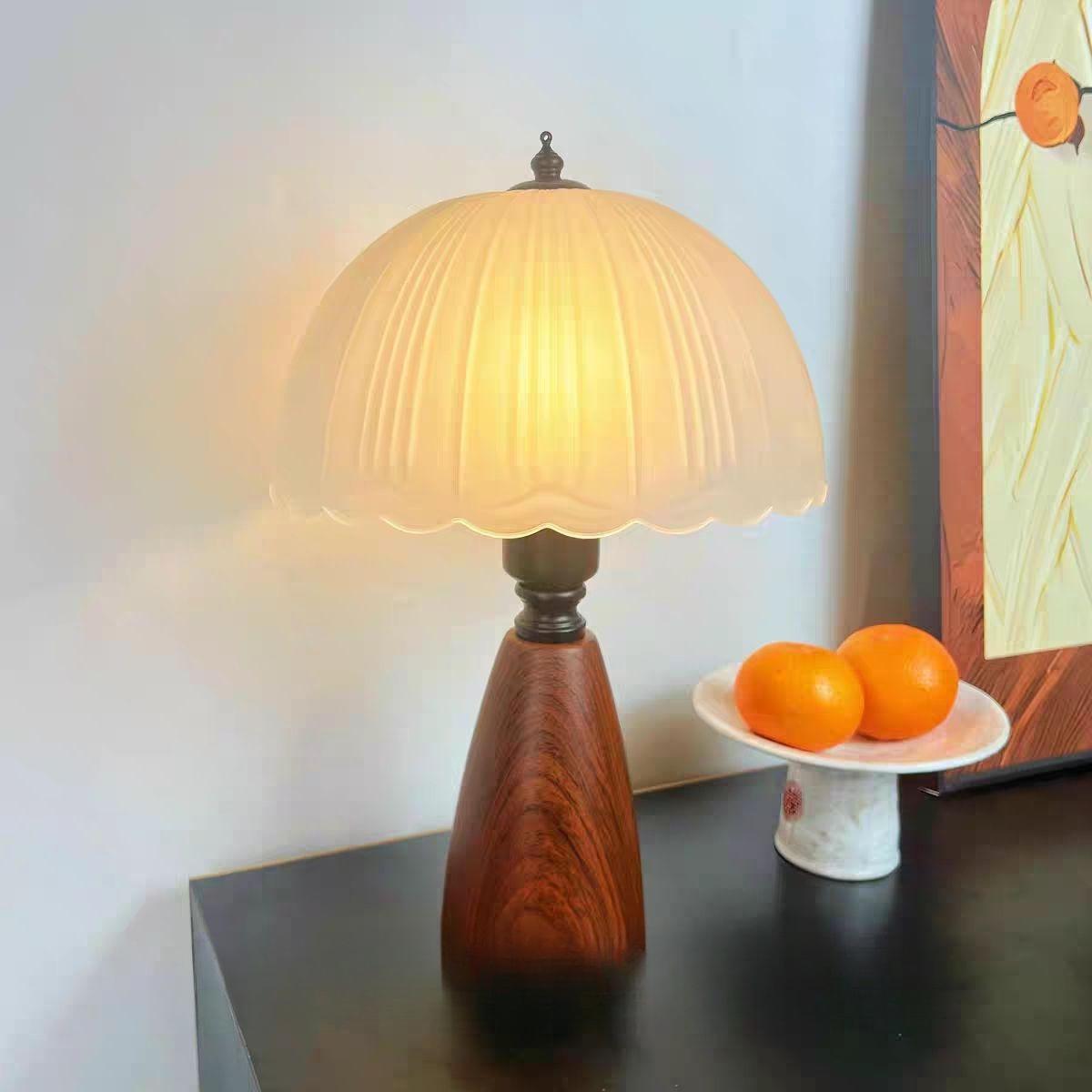 

Wabi-Sabi Style Table Lamp: Vintage American Design for Bedroom or Study, French-Inspired Bedside Glass Night Light. Button switch