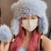 Teens Keep Warm Bear Ear Shape Hat Winter Driving Trapper Hat for Sweet Girls