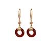 Ping An Buckle Chinese Knot Agate Ear Hook Vintage New Year's Gift Versatile Earrings Ear Jewelry