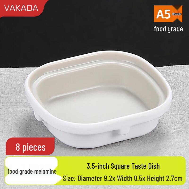 VAKADA Commercial Melamine Round Dishes, 8-Pack