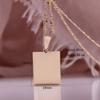 Fashion Long Necklaces Square Pendants with Glossy Rose Gold Color Wedding Classic Simple Unique Retro Couples Pendants Necklaces