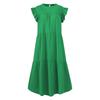 Women's Round Neck Casual Short Sleeve Ruffle-Trim Summer  Dresses