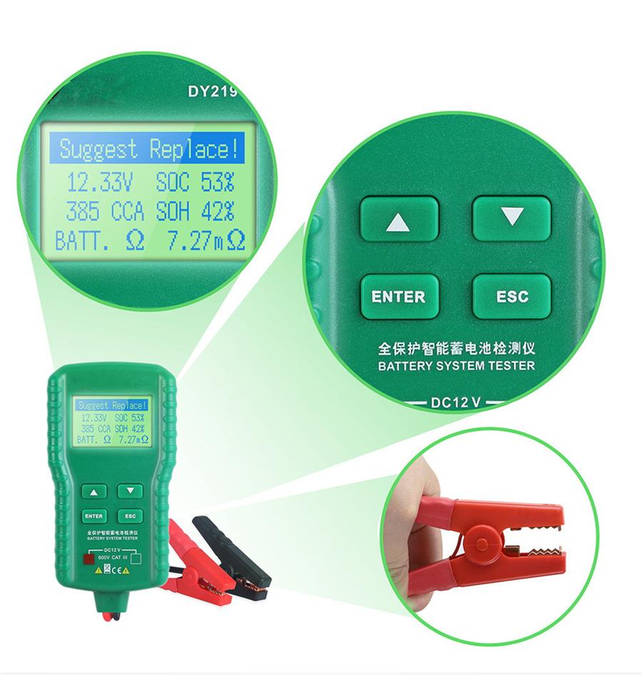 12V Autobatterietester 100-1700 CCA Blei-Säure-Batterie Anlasstest Universal 1pc