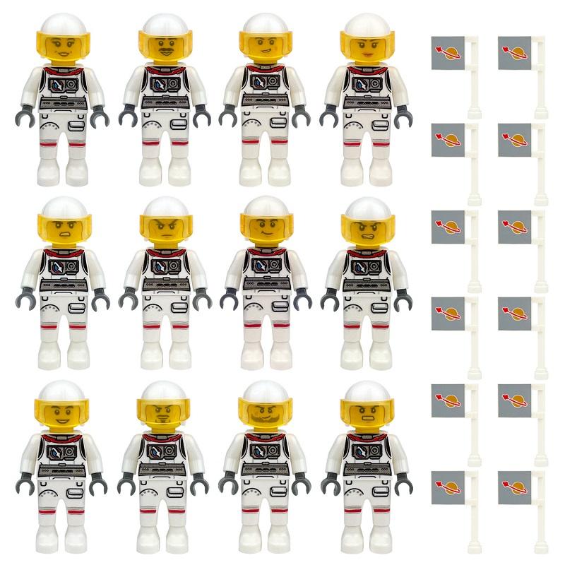 12 шт. Звездный Астронавт Мини Фигурки Наборы Не Playmobil Совместимые с MOC Строительные Блоки Кирпичи Игрушки для Мальчиков