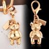 1Pc High-quality Alloy Keychains Pendant Golden Bear Flower Cherry Charms Lobster Clasp Badge Holder Car Keys DIY Accessories