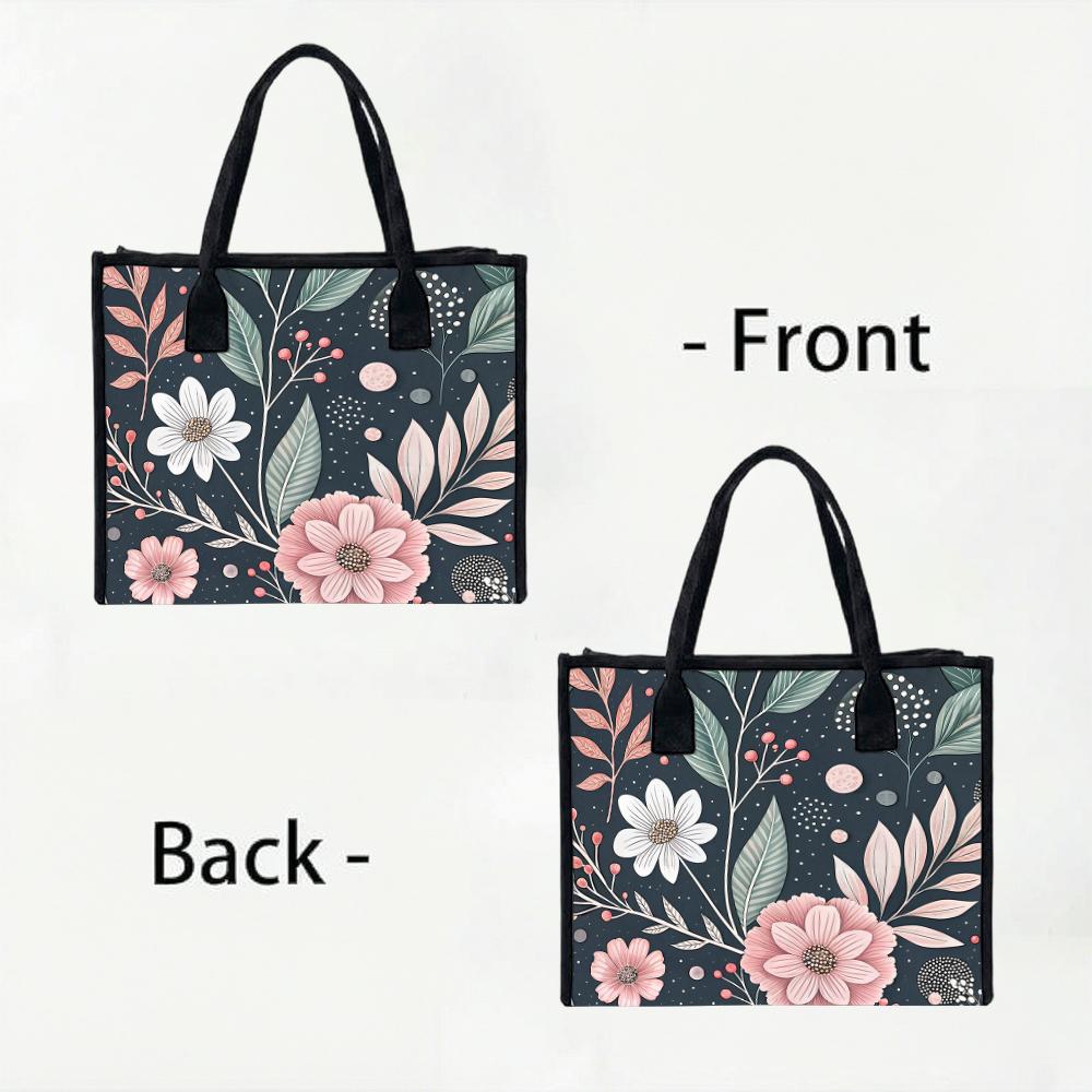 Elegant Floral Printed Casual Shoulder Tote Bag For Daily Shopping And Outdoor Commute Use