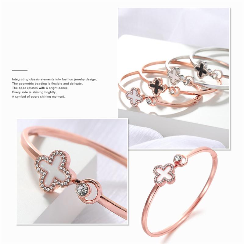 Браслет с бриллиантами в виде четырехлистного клевера — фото 9