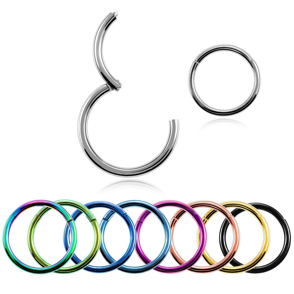 1 Stück G23 Titan Gelenk Segment Nasenring 16g & 14g Brustwarzen Clicker Ohrknorpel Tragus Helix Lippenpiercing Unisex Modeschmuck