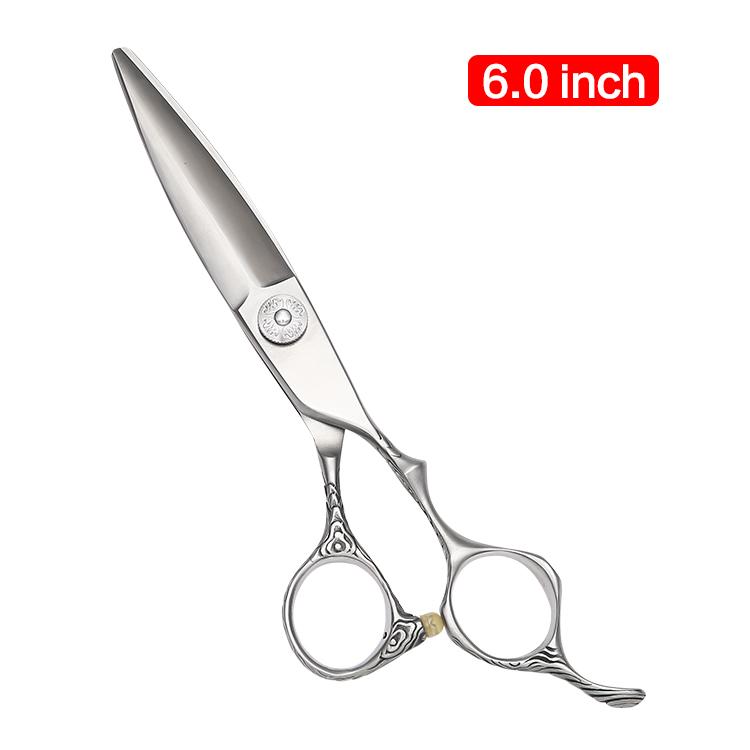 SG-618 Matte Professional Barber Scissors 6 Handmade Japan 440C Blade Medium Handle Willow Shape for Hair Salon Supplies 6 Inch&Straight