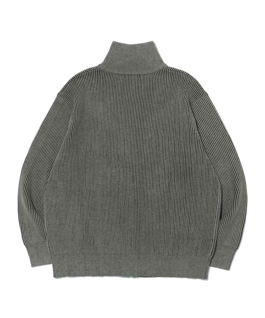 Eonoideu Niju High-Neck Knit Zip-Up Lq5Su515_Khaki