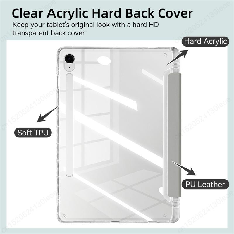 For Samsung Galaxy Tab S7 S8 S9 11 S10 FE 10.9 S7+ S8+ S9+ S10+ Plus 13.1 12.4 Inch Case Tab A9 8.7 A9+ Plus Pencil Holder Cover