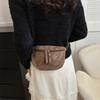 Women's PU Leather Waist Bags Stylish Hobo Solid Color Shoulder Satchel Luxury Designer Chest Bag