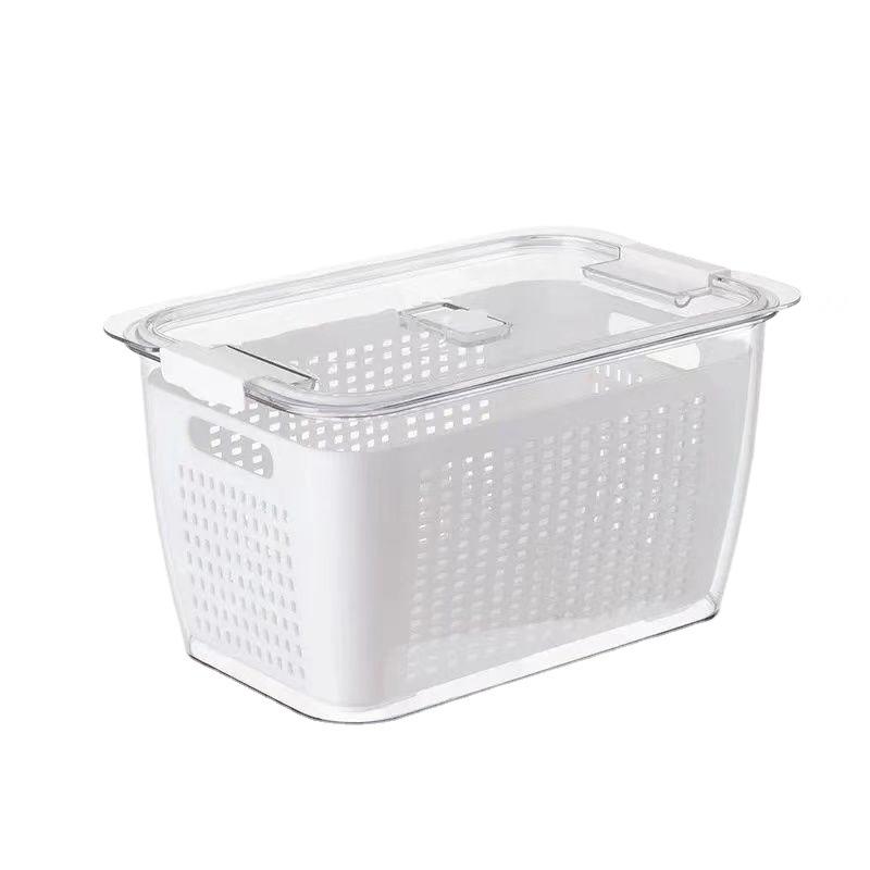 Large Capacity Refrigerator Food Crisper Vegetable Fruit Storage Box for Kitchen Draining Basket Food Seal Boxes Food Storage