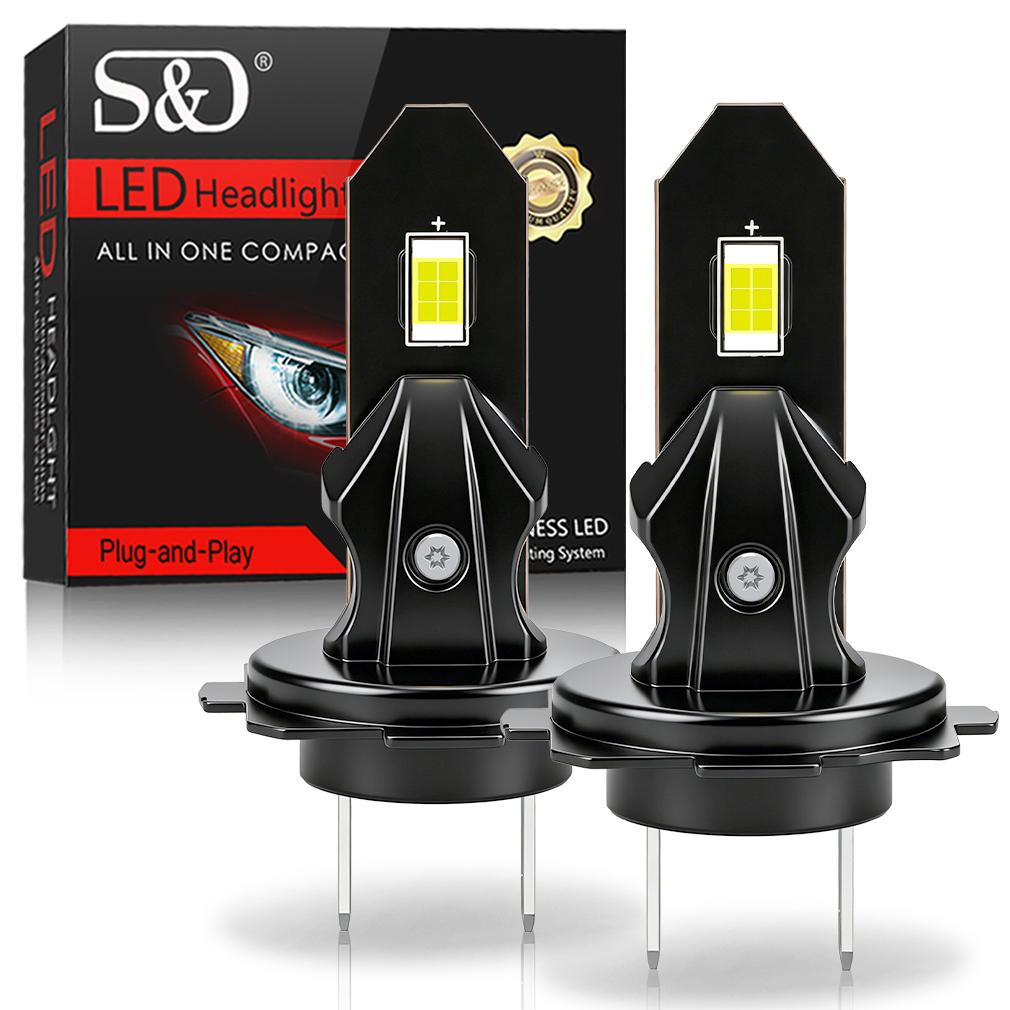 2 יחידות 20000 לומן H4 H7 נורות פנס קדמי LED 1:1 פנס קדמי לרכב ללא מאוורר H11 H8 H1 H3 9005 HB3 9006 HB4 Canbus מיני, אור DRL, פנס ערפל לרכב, 6000K לבן