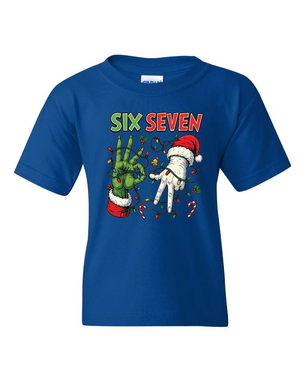 6 7 - Six Seven - Grinch, Santa, Six Seven - Youth Sizes - T-Shirt S