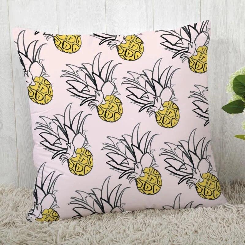 Pillowcase Pineapple Pattern Square  Christmas Zipper