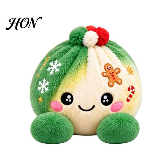Plush Cartoon Dumpling Toy Christmas with Steamer, Stress Relief Stuffed Decoration Squeeze Toy, Steamed Bun Plushie for Holiday Soft
