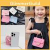 Pure Button Pearl Colour Handheld Kid Trendy Stitching Shoulder Small Square Bag