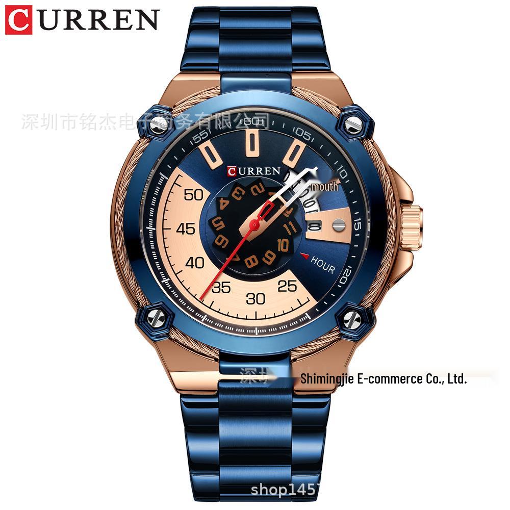 CURREN 8345 Men s Waterproof Quartz Business Watch with Calendar