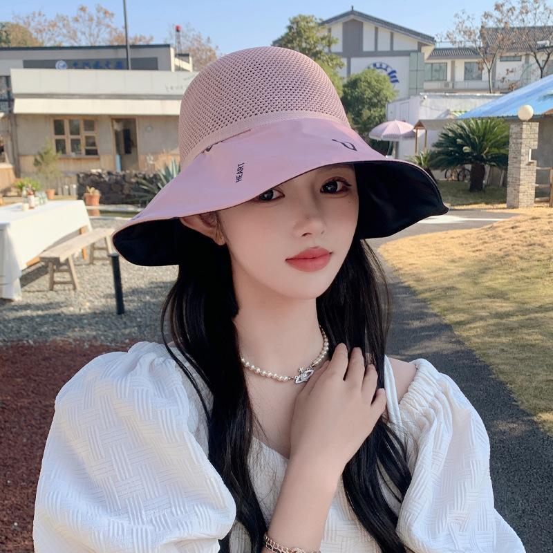 Vinyl hat women's love bow sun hat summer sun hat