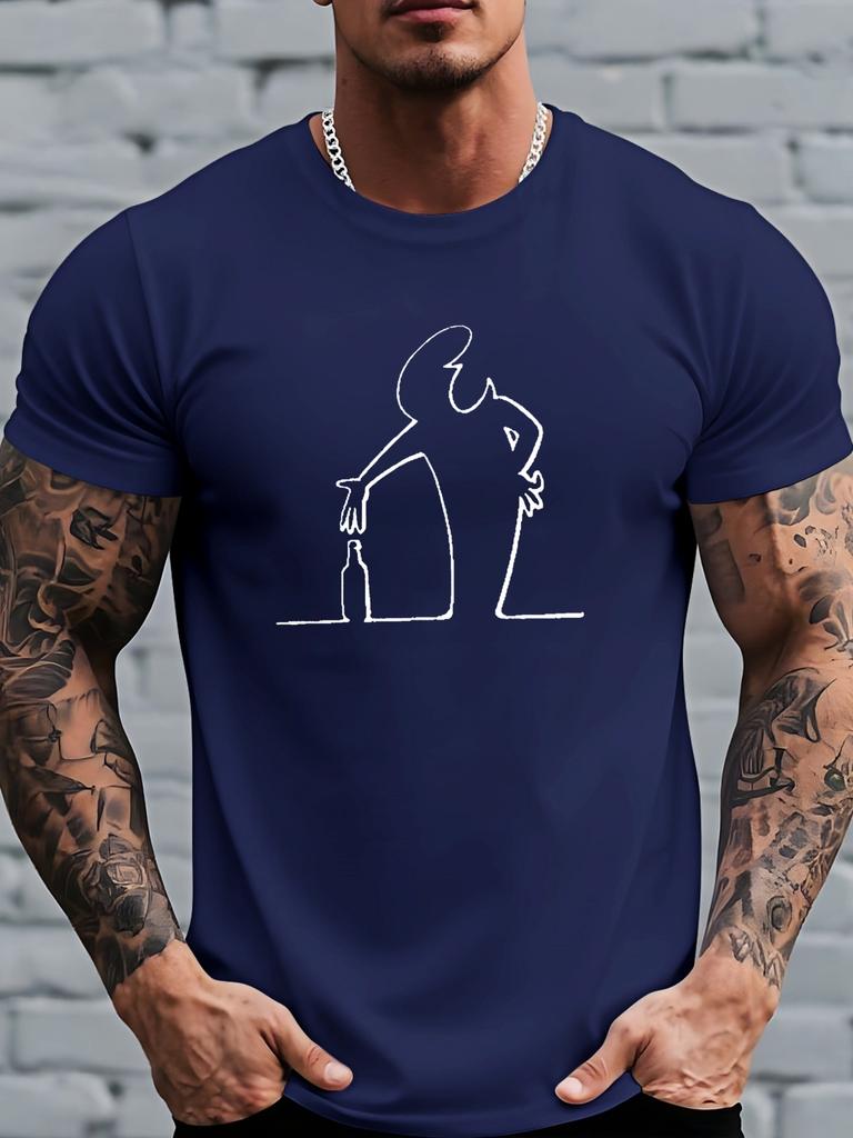 Summer 100 Pure Cotton Unisexs Casual Loose and Fashionable Cycling Pattern Printed Sports ShortSleeved RoundNeck TShirt Top