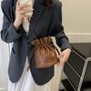 Fashionable Simple Bucket Bag For Women With Soft Structure Available In Black White Brown And Fuchsia