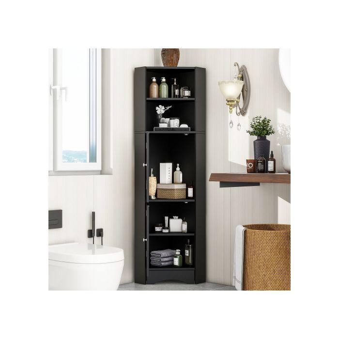 Bathroom Cabinet - MUVOE - 36.5 X 36.5 X 155 Cm - Black - Multifunctional - Waterproof