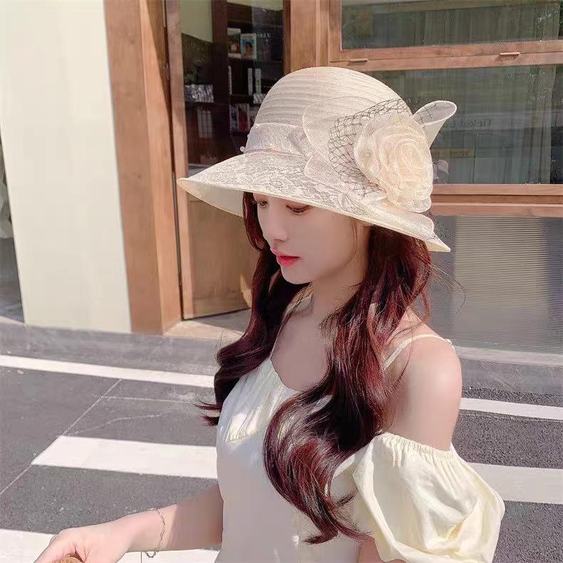 Easter Flower Sun Hat - Ultra-Lightweight, Wide Brim, Sunshade Design for Women - Perfect for Outdoor Seaside Vacations, Spring and Summer Seasons