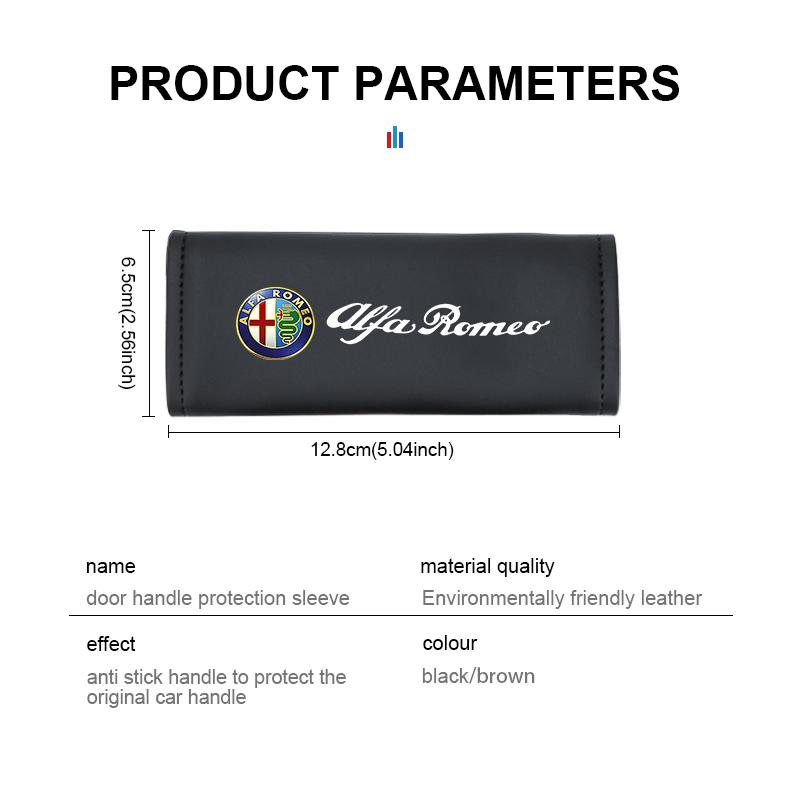 Car Door Inner Handle Protector Cover Leather Protective Case For Alfa Romeo 159 Giulietta Giulia 147 Mito 156 159 166 GT