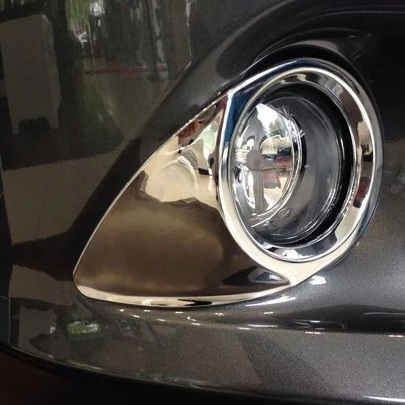 Car Body Front Fog Light Lamp Eyebrow Frame Stick ABS Chrome Trim Parts 2PCs For Peugeot 301 2014 2015 2016 2017 2018