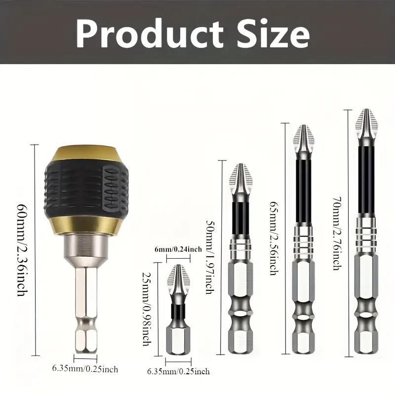 K5 Anti-Slip Shock-Resistant Phillips Screwdriver Bit Set - Strong Magnetic, High Hardness, High Torque.