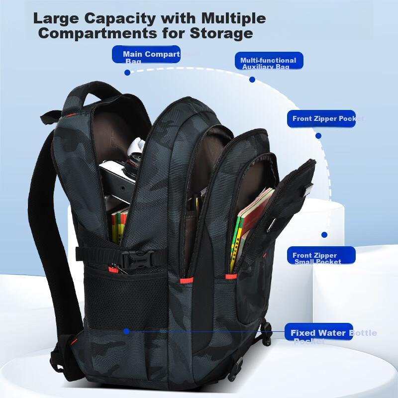 Dishuai Backpack for Middle School Boys, 45L Large Capacity, Spine Protection, Weight Reduction, Pressure