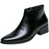2026 New Korean Style Trendy Men's High Top Leather Shoes  Formal Single Shoes Business Leather Shoes for Men