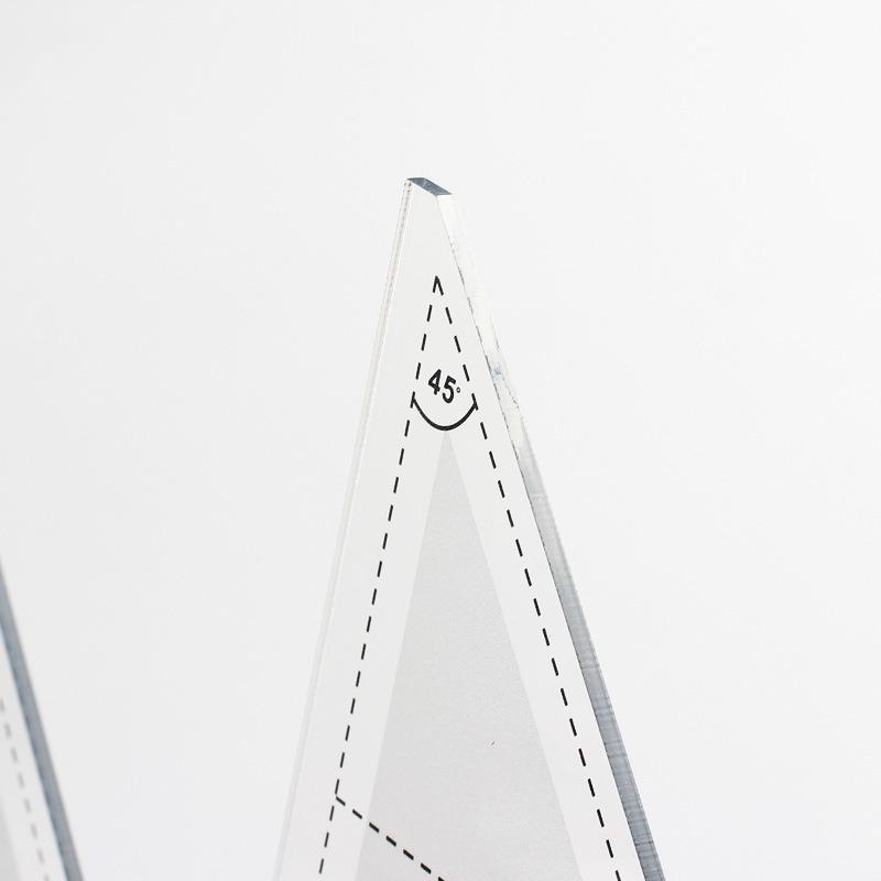 Clothing Quilting Acrylic Triangle Ruler  45° Home Design Hand Sewing Bilateral Ruler