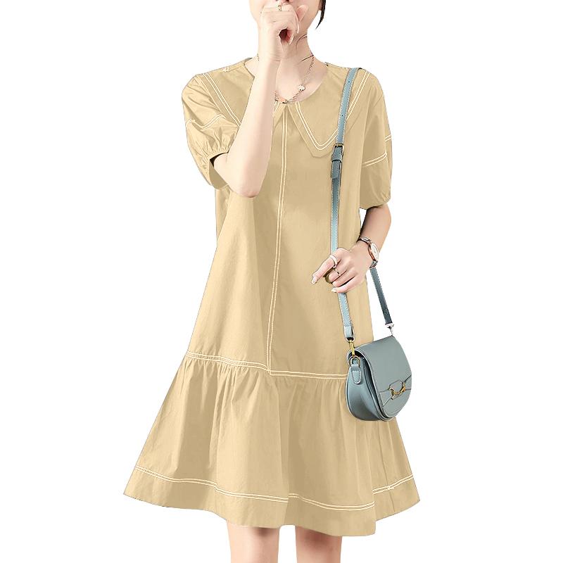 ZANZEA Women Casual Doll Collar Loose Summer Short Sleeve Dress