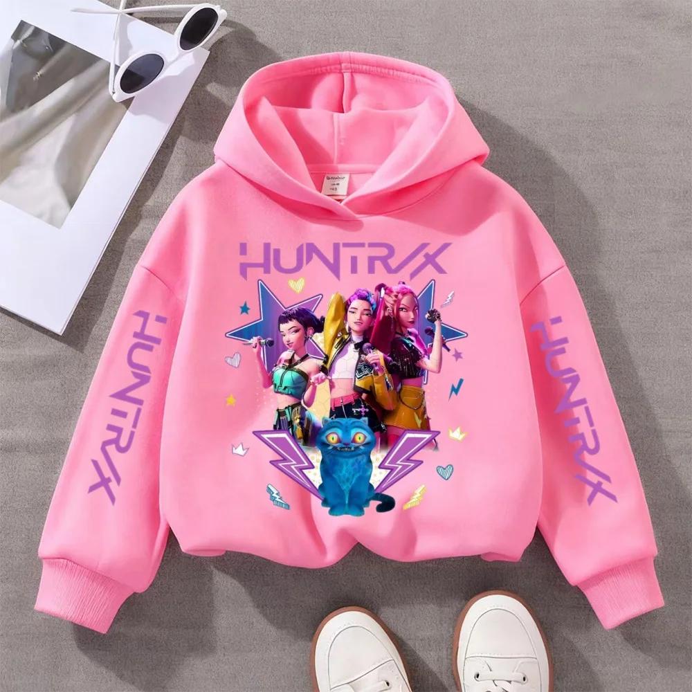 Autumn Winter KPop Devil Hunter Cute Printed Boys and Girls Hoodies Children's Casual Fashion Sport Hooded