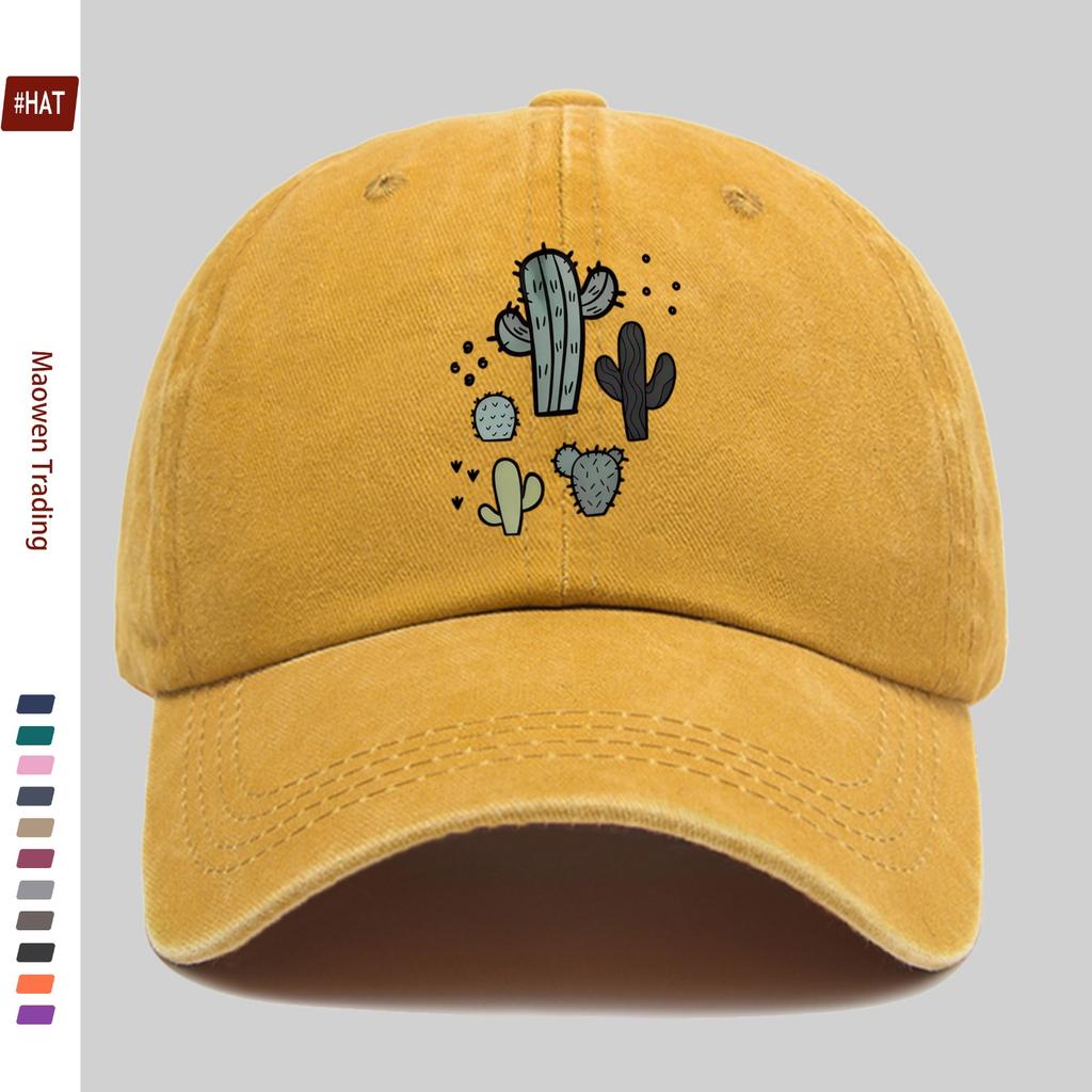Pc Fashion Cactus Pattern Printed Baseball Cap Travel Casual Design Sun Hat Comfortable Lightweight Trucker Decor Hat Adjust