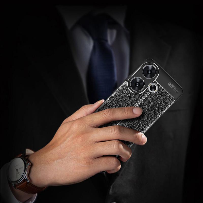 Für Xiaomi Redmi Turbo 3 5G/Poco F6 5G Handyhüllen Rutschfester Griff Litschi-Textur TPU-Schale