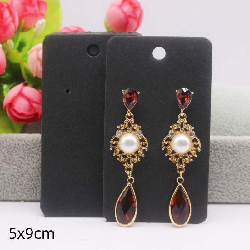 Lot de 50 cartes multi-formats en papier blanc/kraft, pour boucles d'oreilles, colliers et bijoux